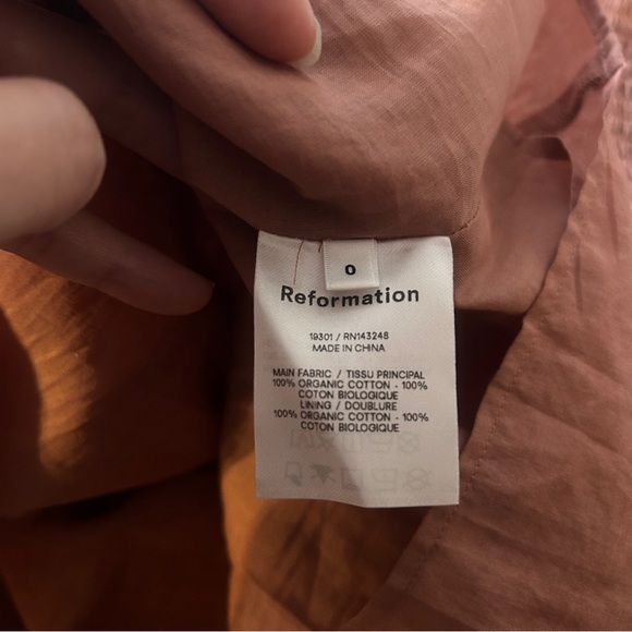 Reformation Dunes Mini Dress Balloon Long Sleeve Praline Size 0 - Picture 11 of 13